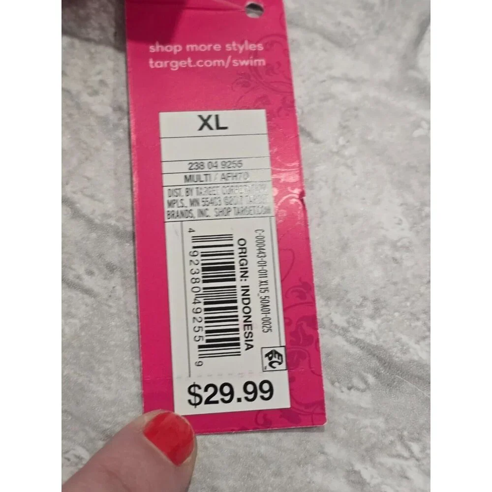 NWT Xhilaration‎ Women's Shoulder Tie Scoop Back One Piece Swimsuit XL